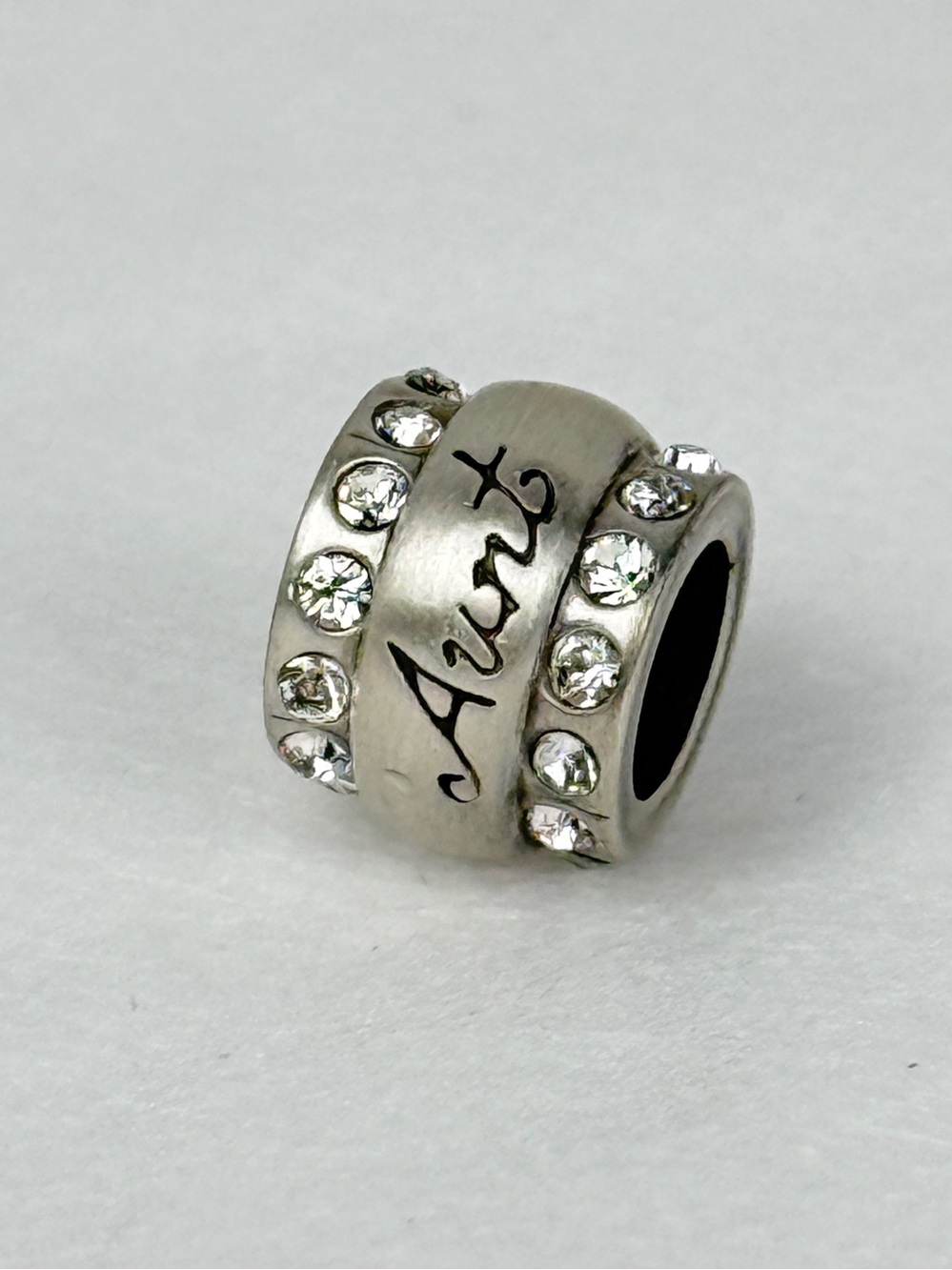Brighton Aunt Bead Charm Spacer Swarovski Crystals Silver Finish